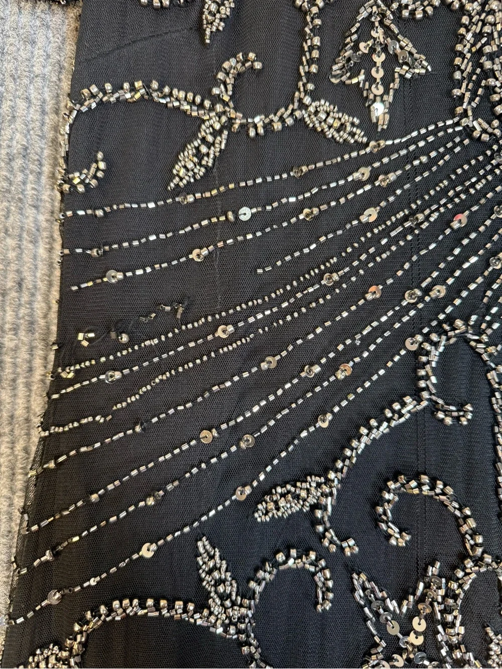 Pisarro Nights Black Maxi Dress with Mercury Beading - Picture 10 of 13